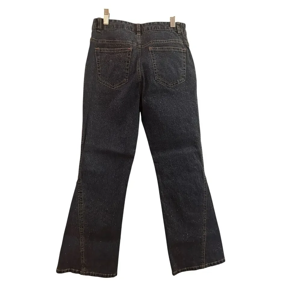 The Children's Place Blue Sparkle Flare Bell Bottom Jeans Girls Sz 12